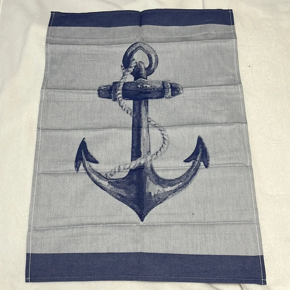 Sur la Table Nautical Kitchen Towel Blue Anchor
